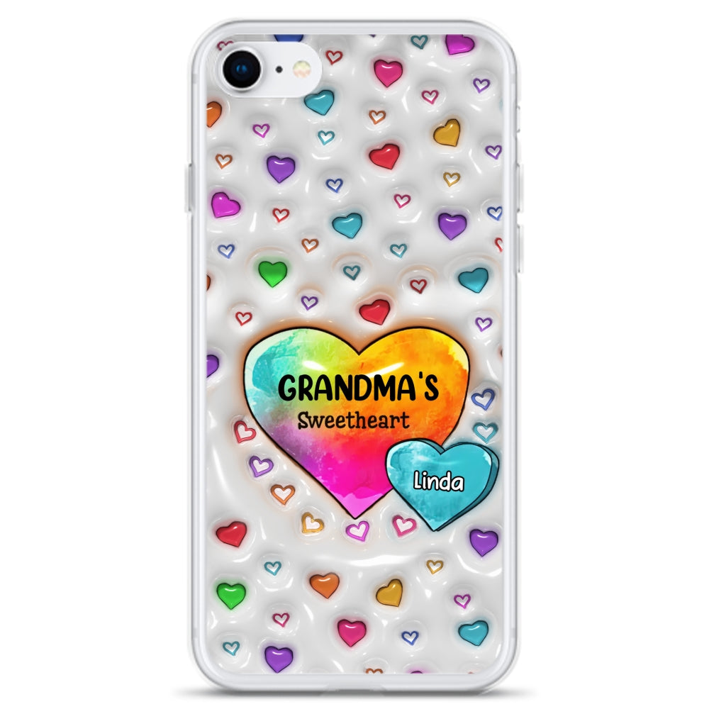 Colorful Sweethearts Grandma -  Personalized Custom 3D Inflated Effect Phone Case