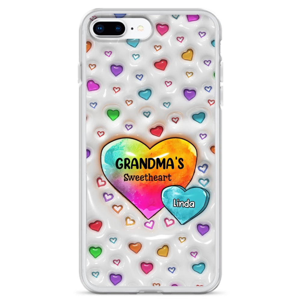 Colorful Sweethearts Grandma -  Personalized Custom 3D Inflated Effect Phone Case