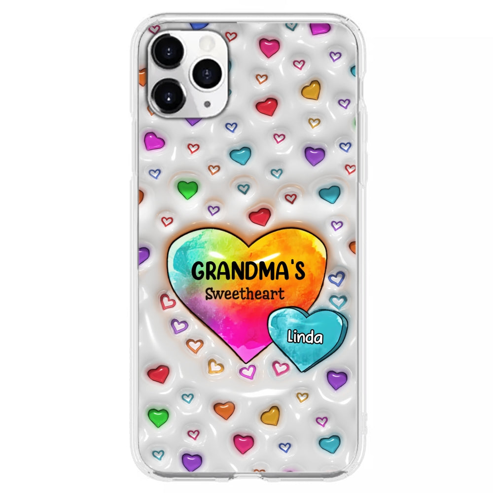 Colorful Sweethearts Grandma -  Personalized Custom 3D Inflated Effect Phone Case