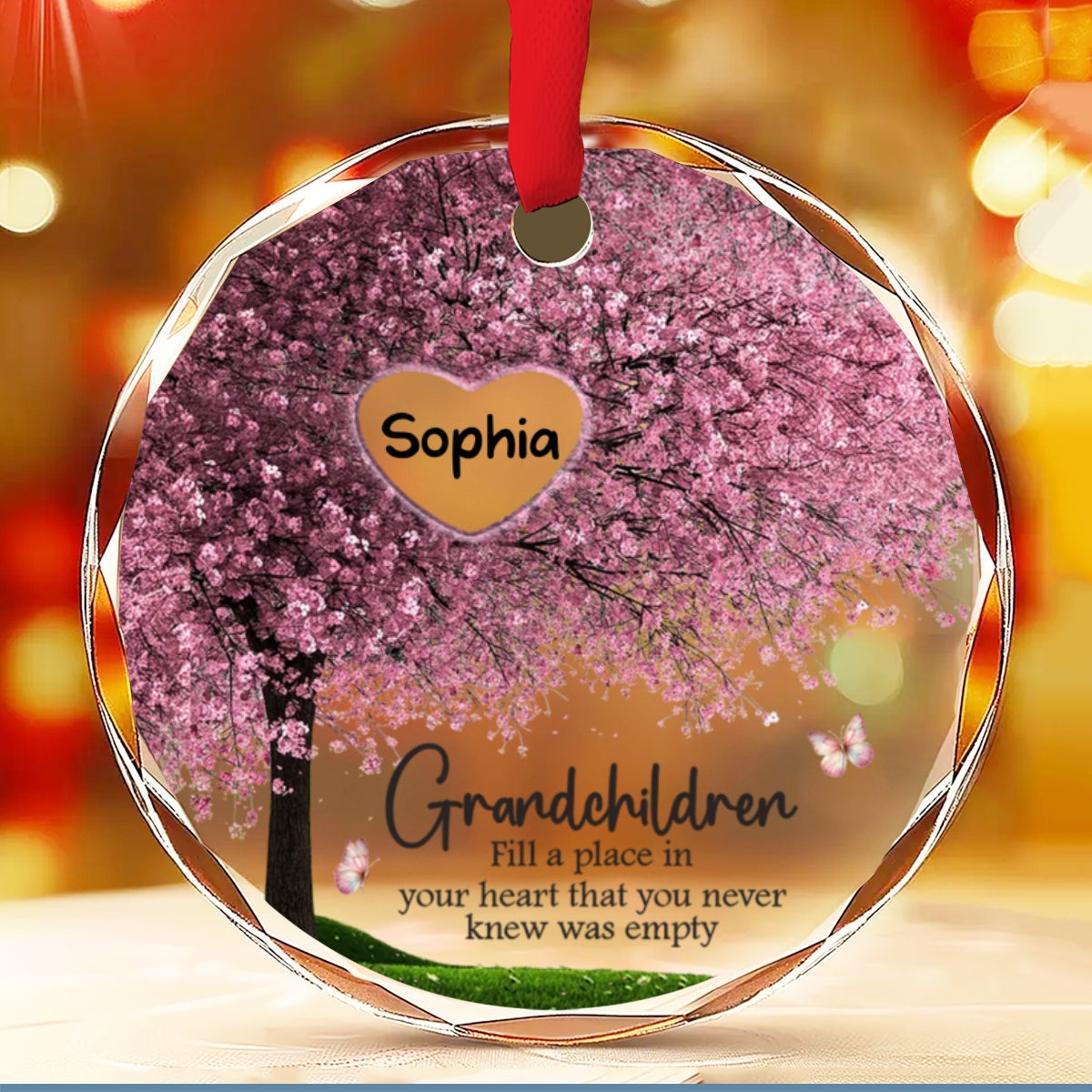 Fill A Place In Your Heart - Personalized Custom Glass Ornament