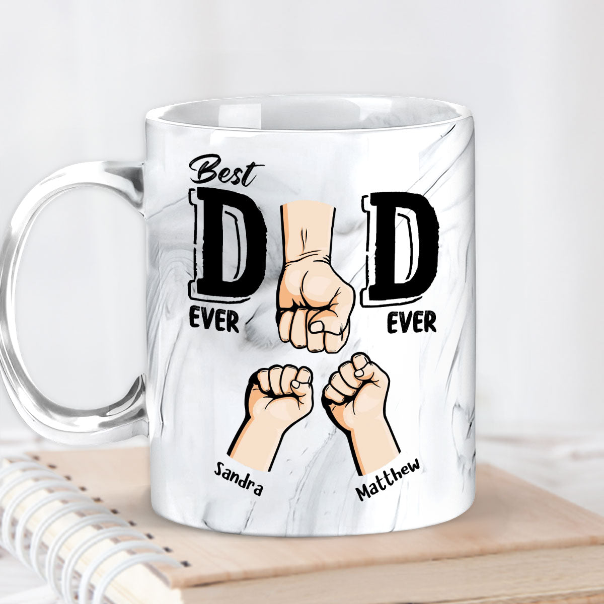 Best In The World - Personalized Custom Grey Marble Mug