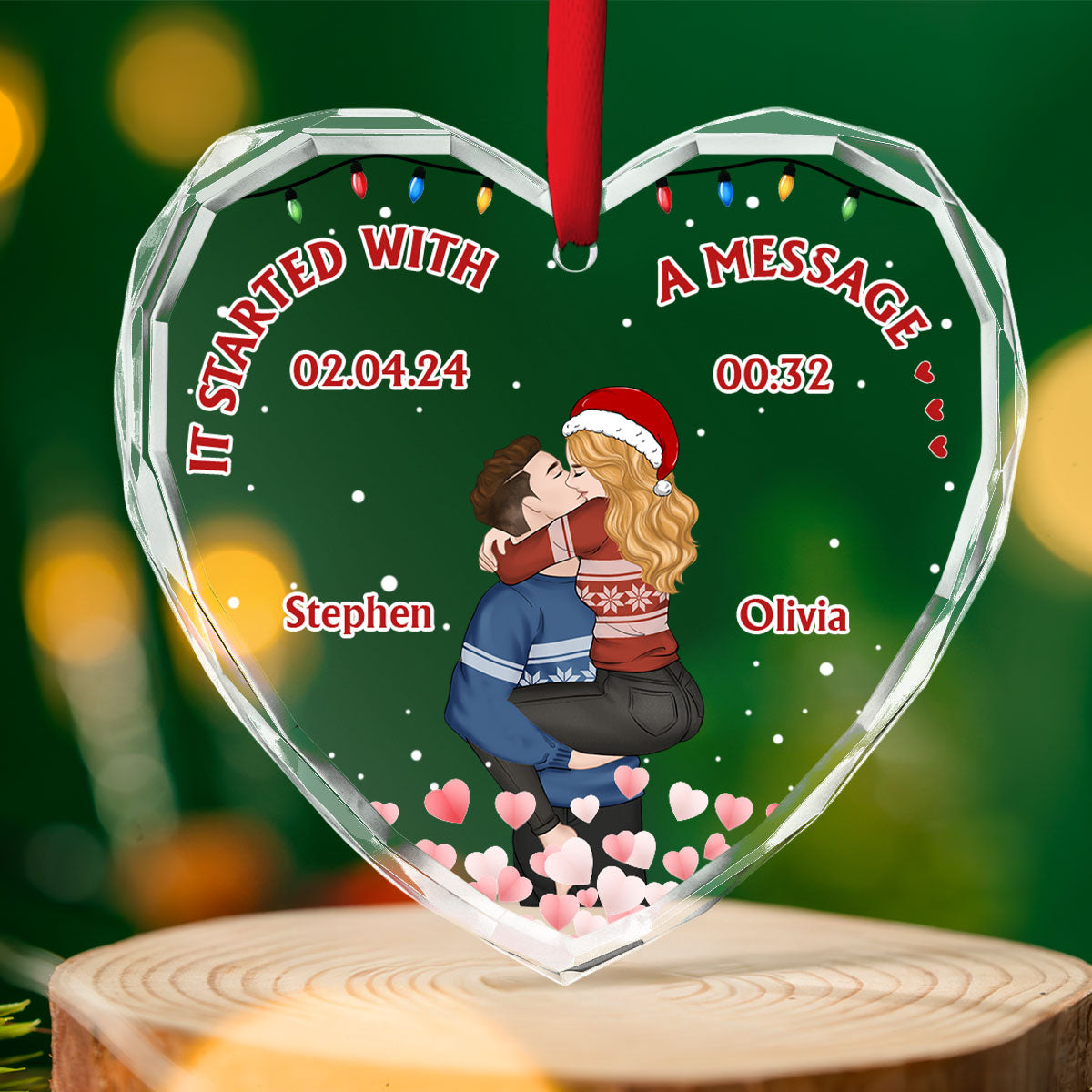 Started With A Message - Personalized Custom Glass Ornament
