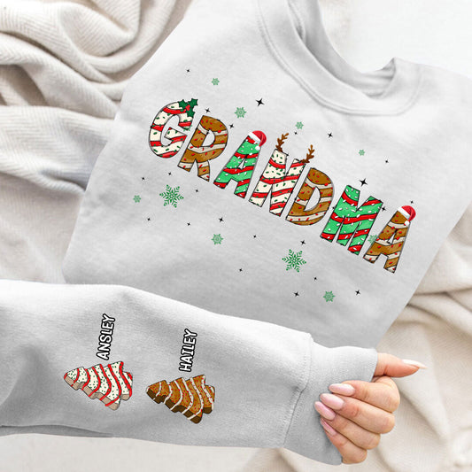 Grandma Christmas Tree Cake - Personalized Custom Sweatshirt
