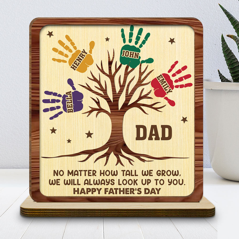 Still Looking Up To You- Personalized Custom 2-Layer Wood Plaque With Flat Base