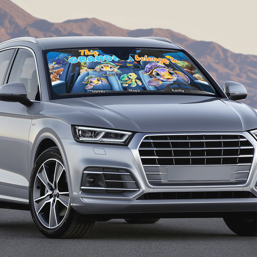 This Grandma Belongs To - Personalized Custom Car Sunshade