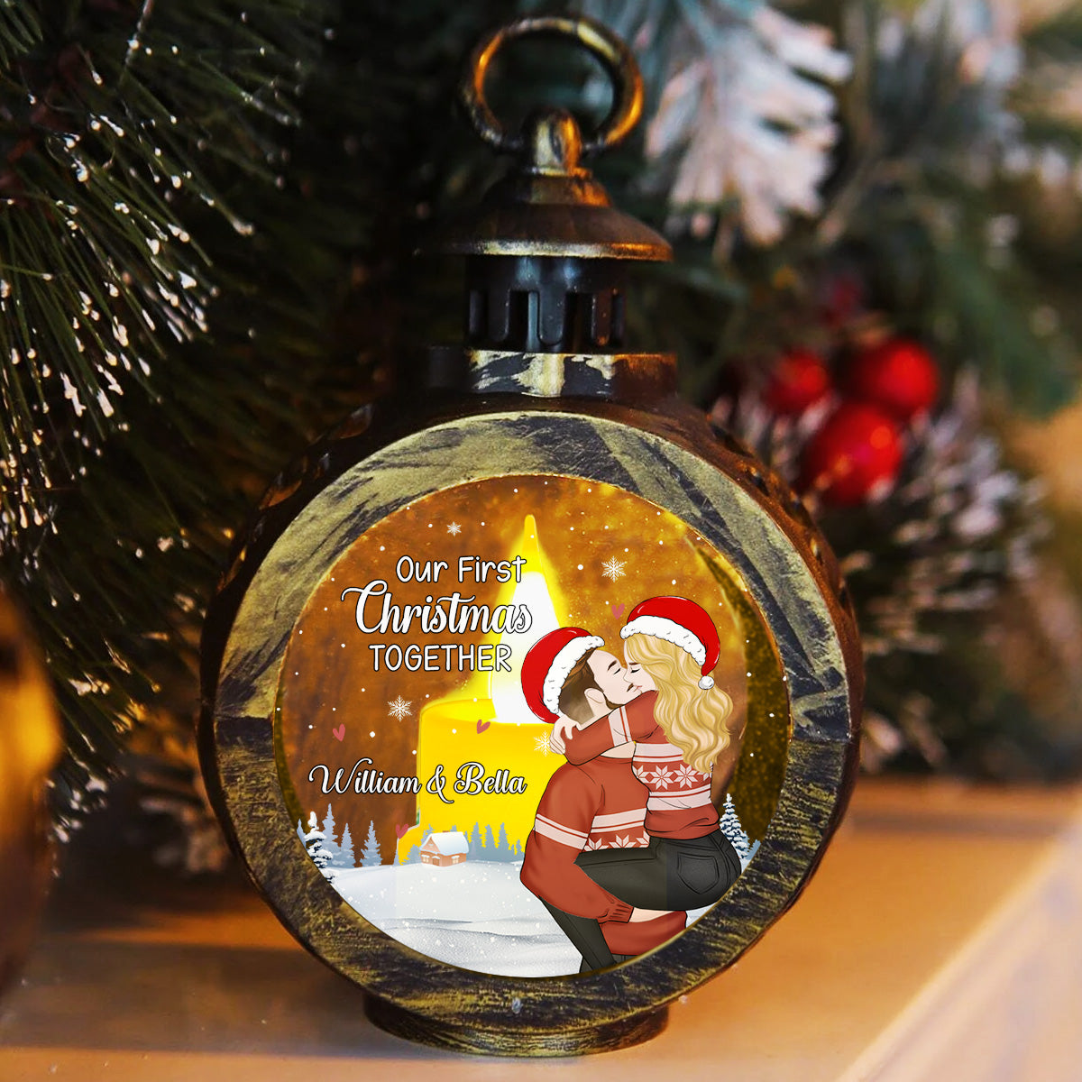First Year Together -  Personalized Custom Christmas Lantern