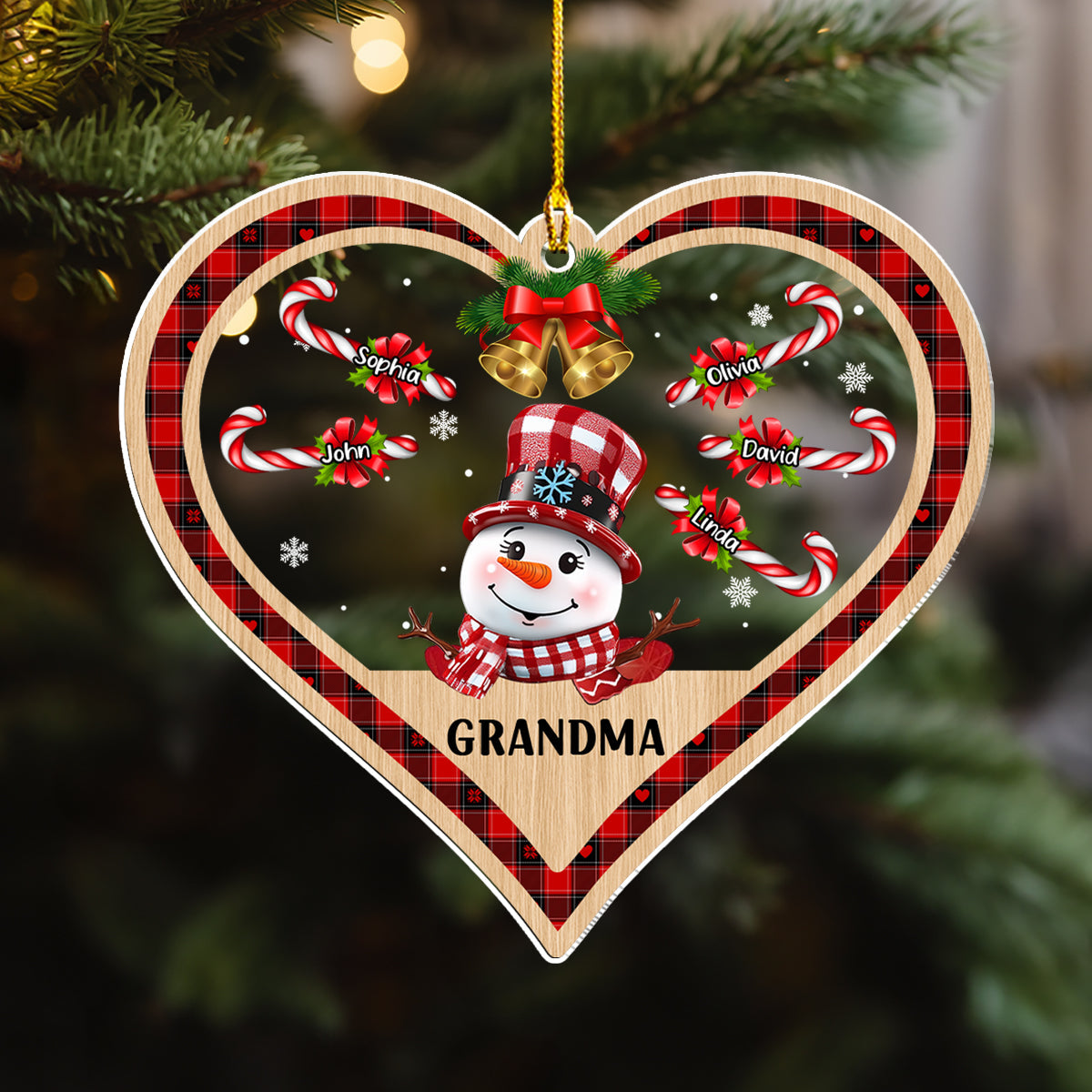 Grandma With Her Lovers - Personalized Custom Acrylic Ornament