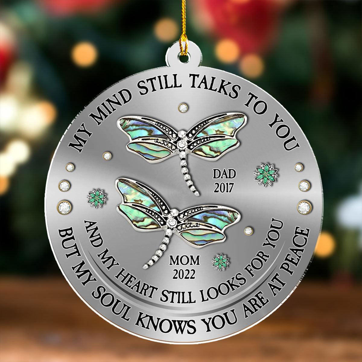 Dragonfly My Mind My Heart My Soul - Personalized Custom Acrylic Ornament