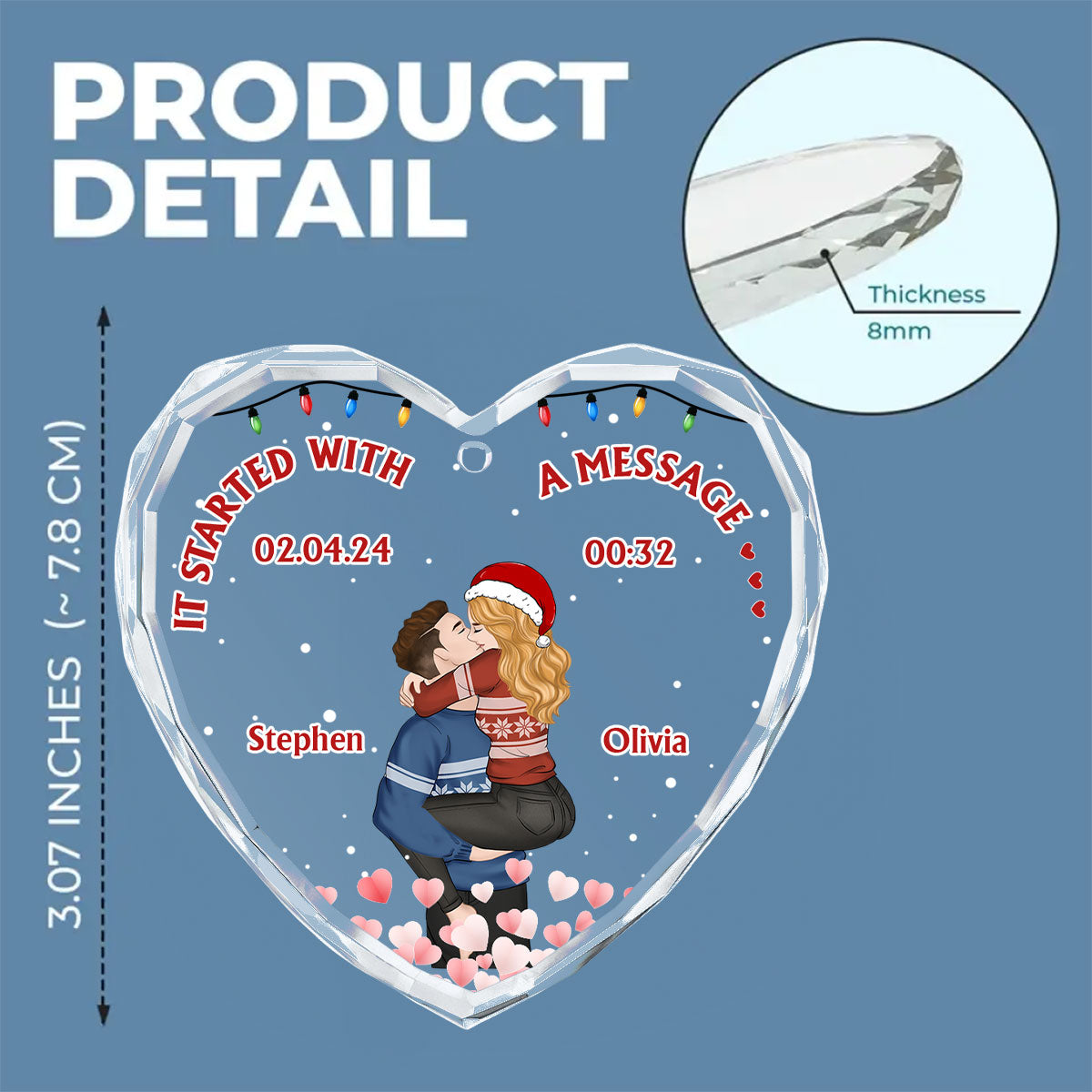 Started With A Message - Personalized Custom Glass Ornament