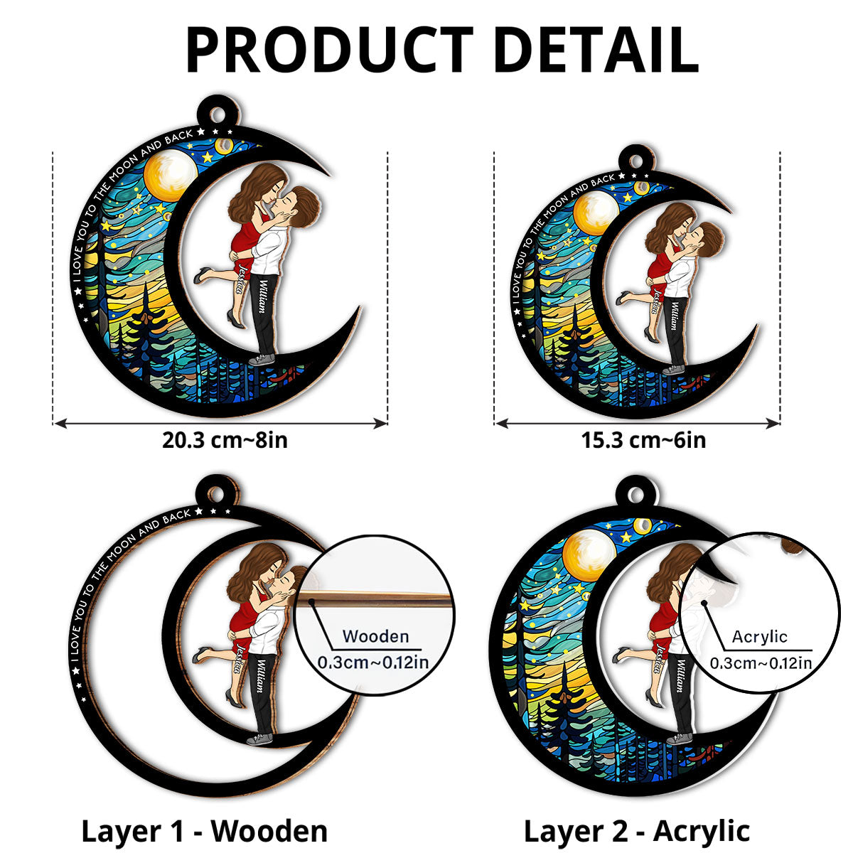 From Our First Kiss Till Our Last Breath Version 2 - Personalized Custom Suncatcher