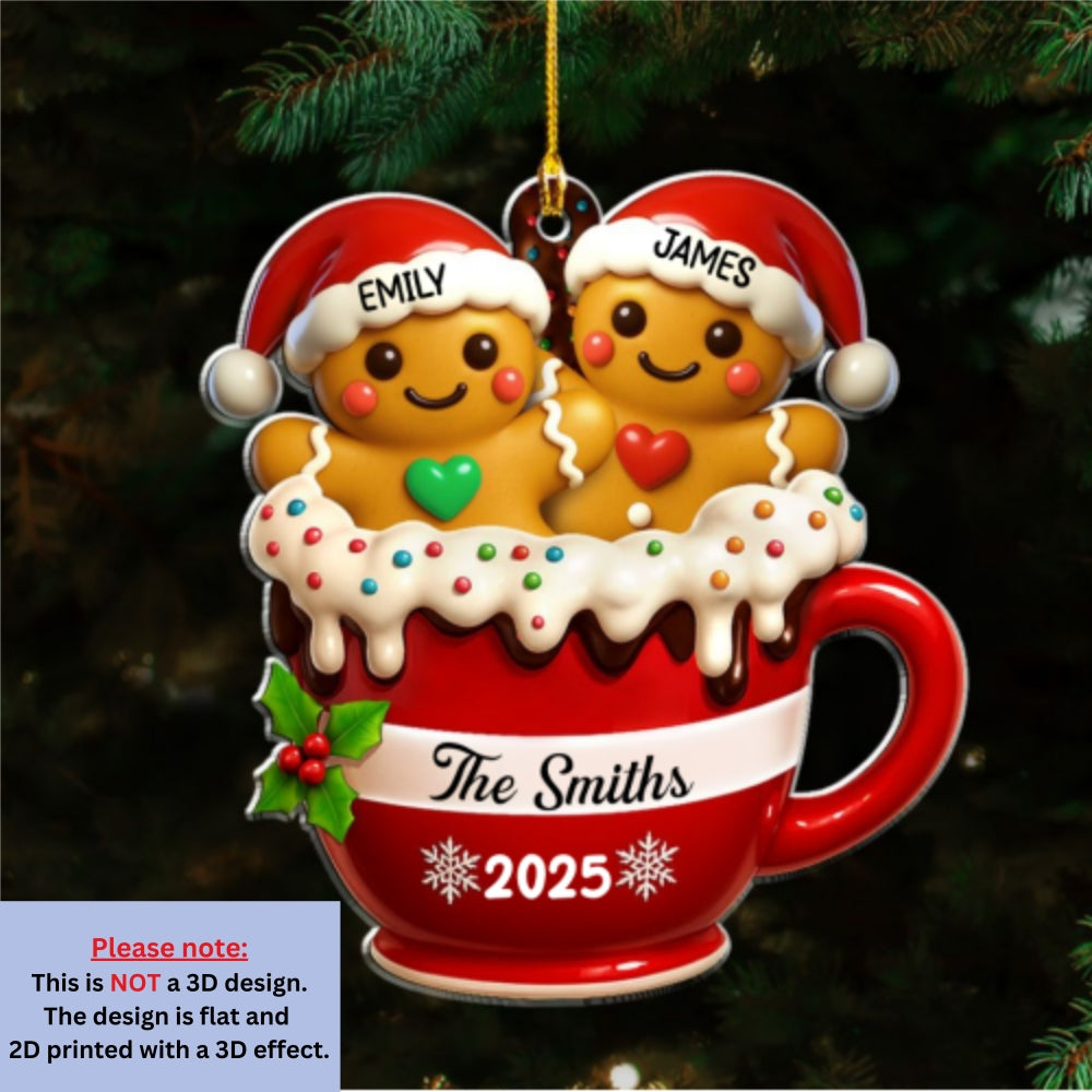 Gingerbread Family 2 - Personalized Custom Acrylic Ornament