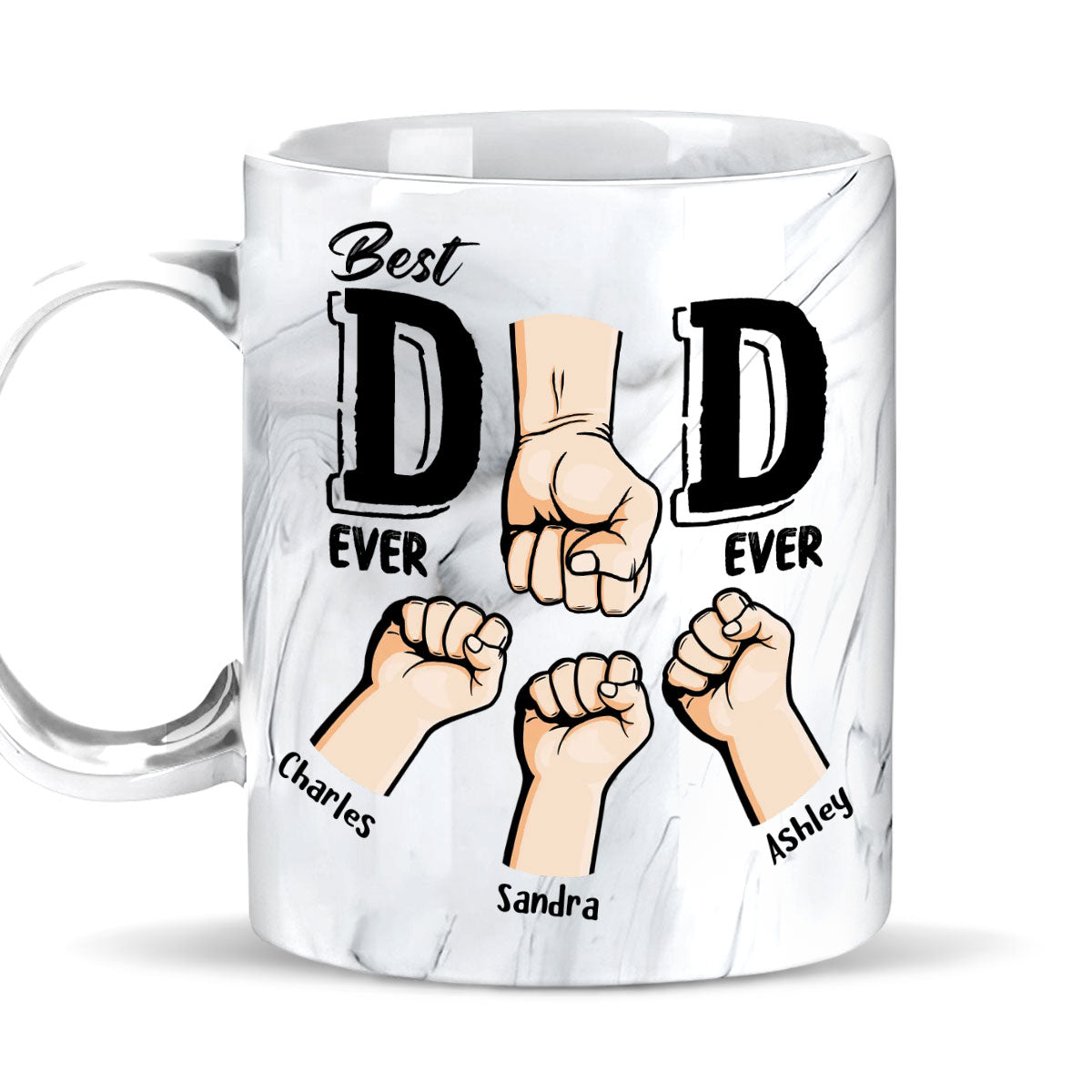 Best In The World - Personalized Custom Grey Marble Mug