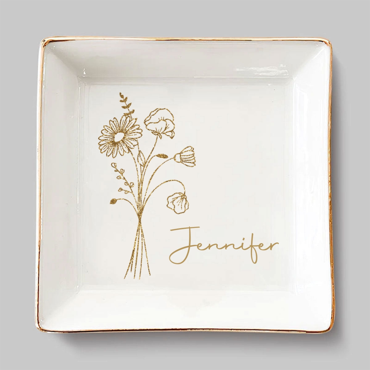 Friends Are Blossoms That Last Forever - Personalized Custom Jewelry Dish