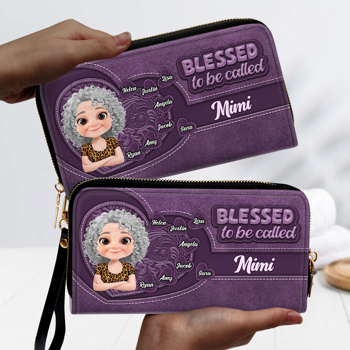 Blessed Mimi -  Personalized Custom Leather Wallet