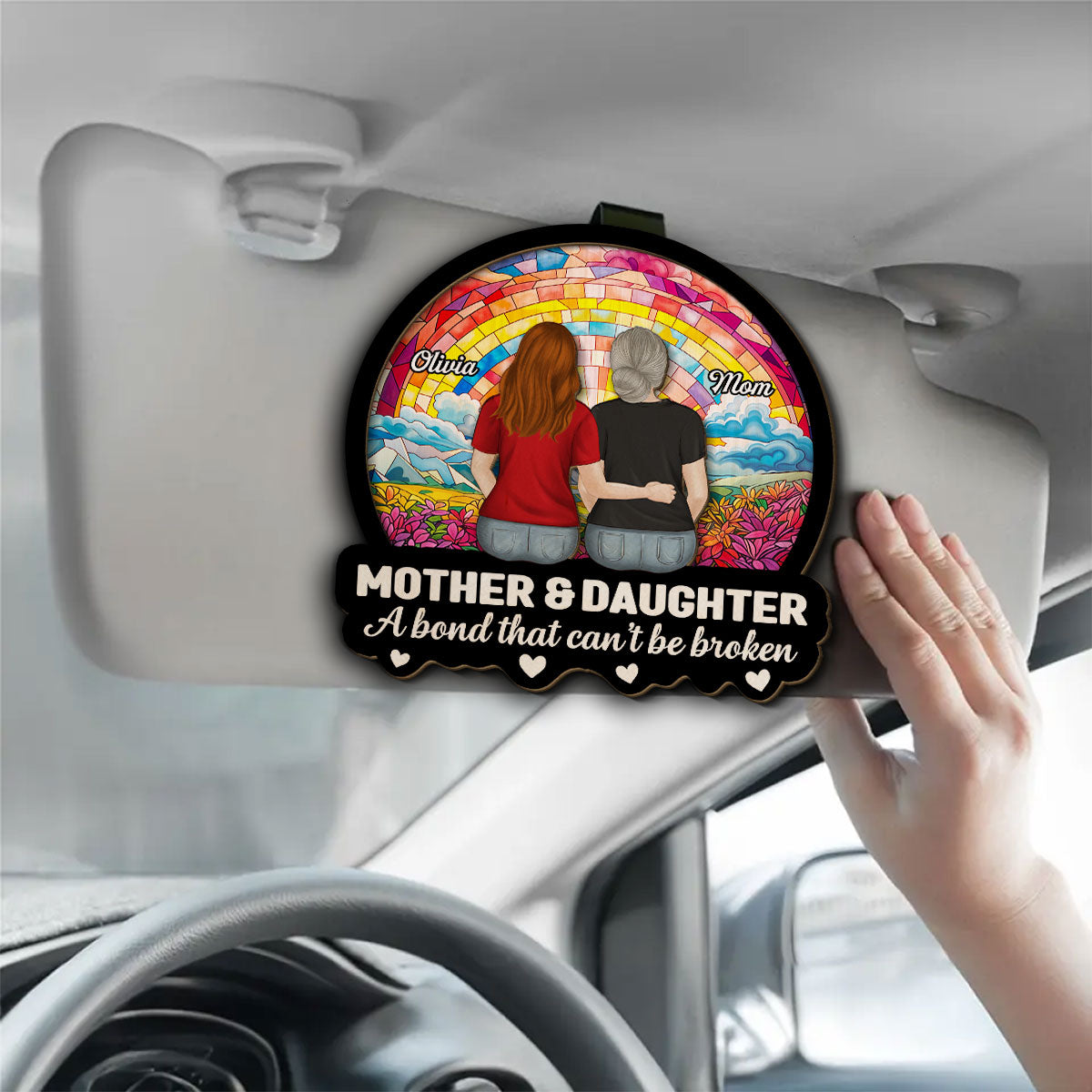 Love Mom - Personalized Custom Car Visor Clip