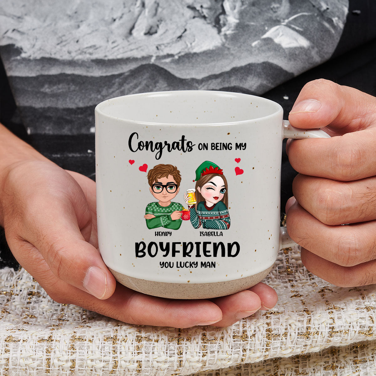Congrats On Being My Husband - Personalized Custom Pottery Mug