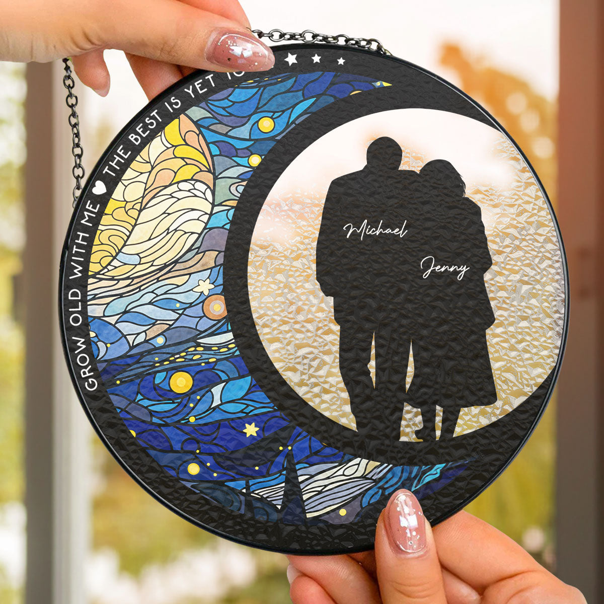 From Our First Kiss Till Our Last Breath - Personalized Custom Window Hanging Suncatcher