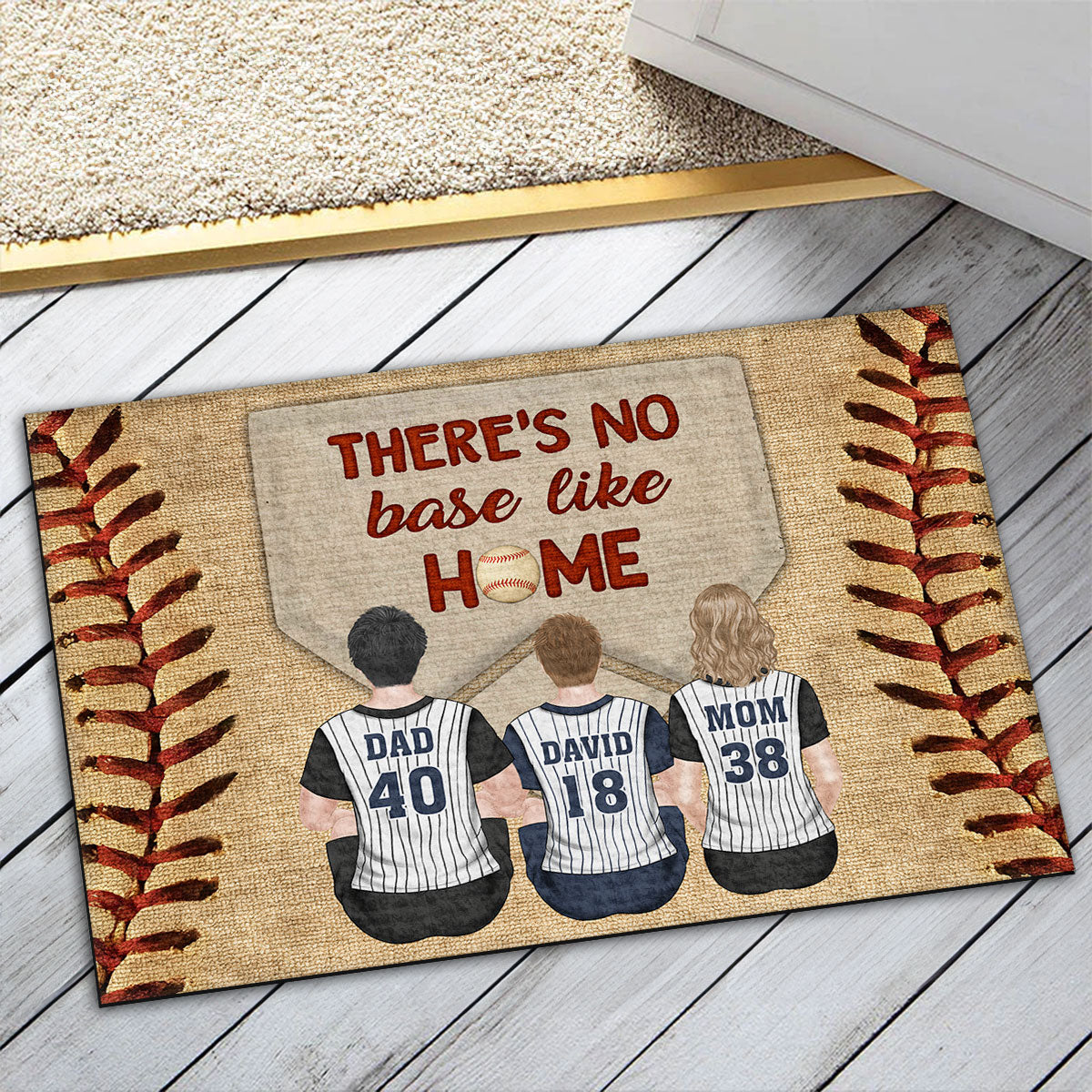 There Is No Base Like Home - Personalized Custom Doormat