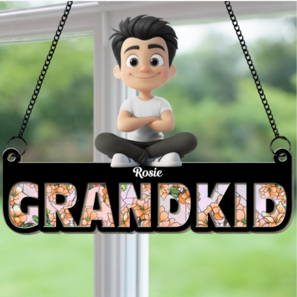 Grandma New Born Flower- Personalized Custom Suncatcher