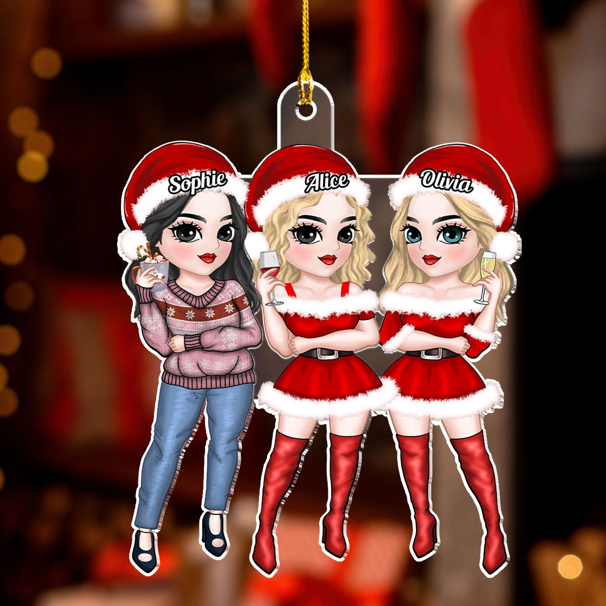 Beautiful Bestie Christmas - Personalized Custom Acrylic Ornament