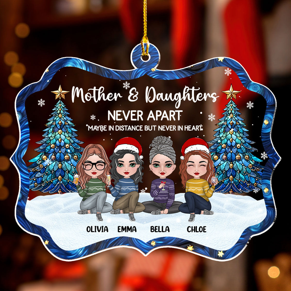 Christmas With Relative - Personalized Custom Acrylic Ornament