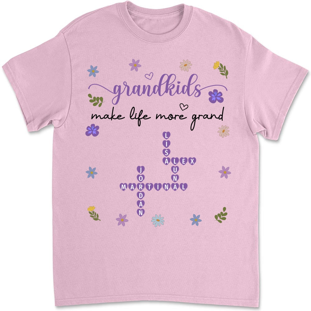 Grandkids Make Life More Grand Crossword - Personalized Custom Shirt
