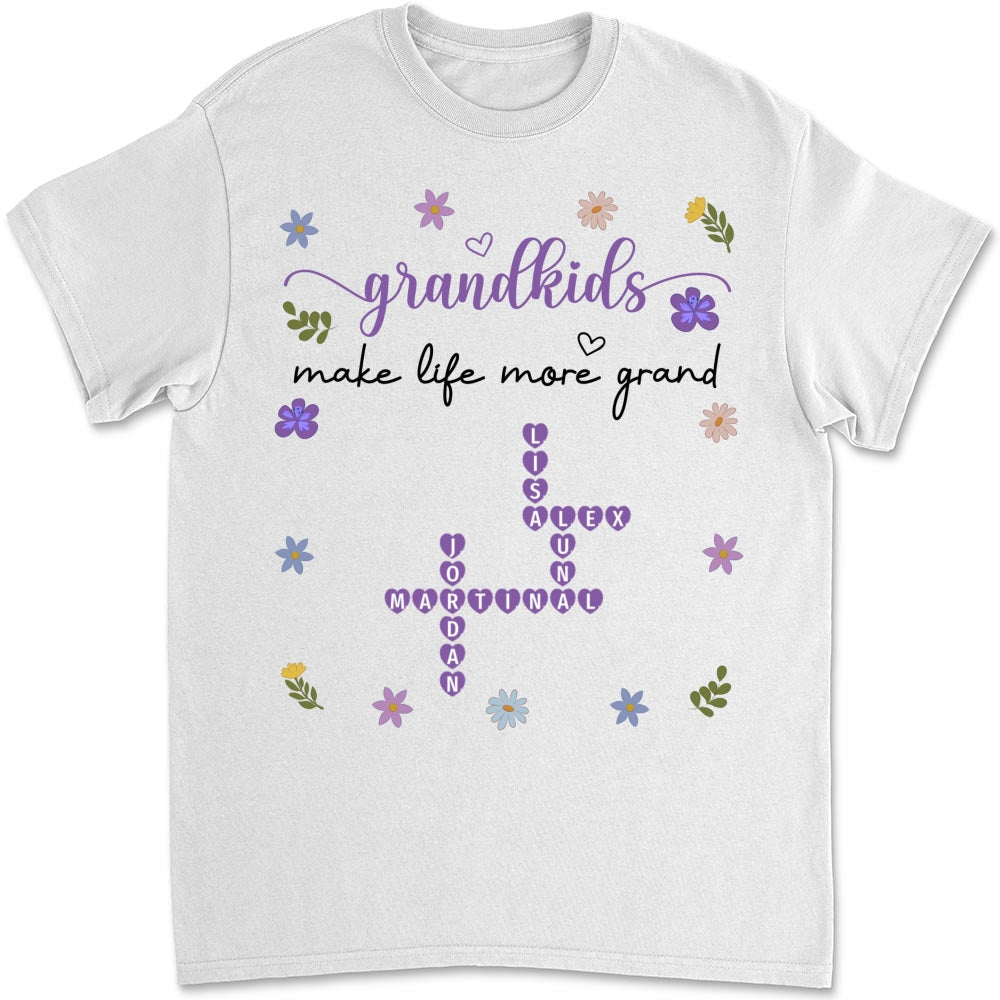 Grandkids Make Life More Grand Crossword - Personalized Custom Shirt