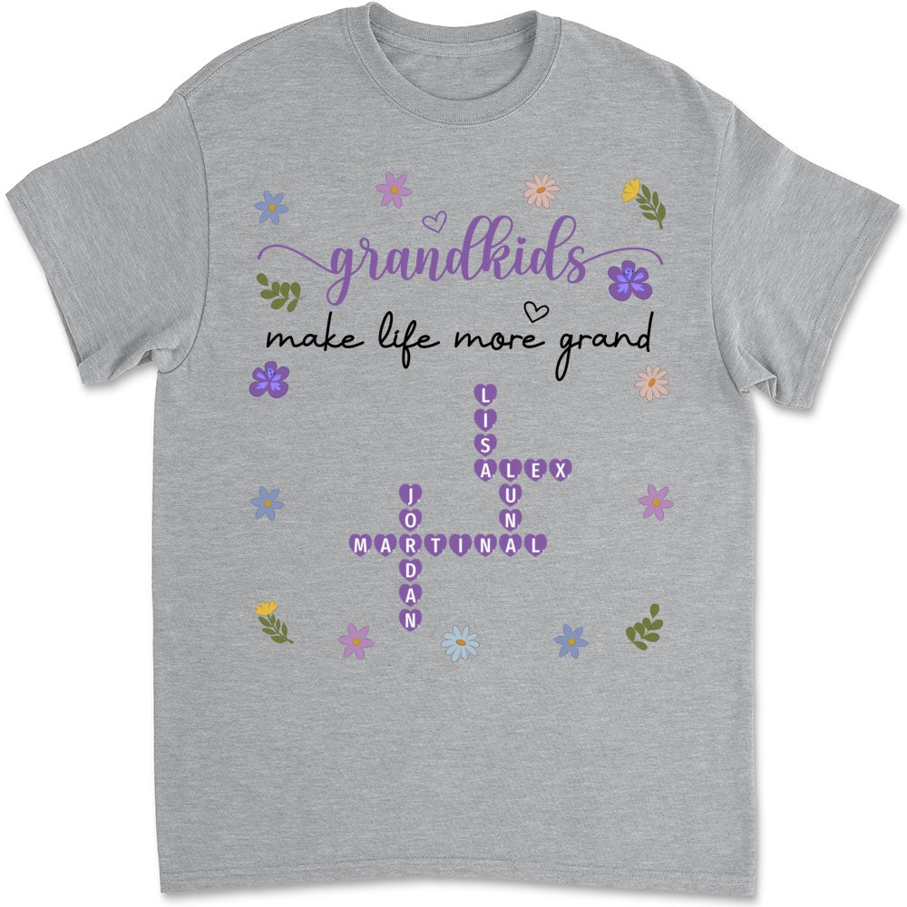 Grandkids Make Life More Grand Crossword - Personalized Custom Shirt