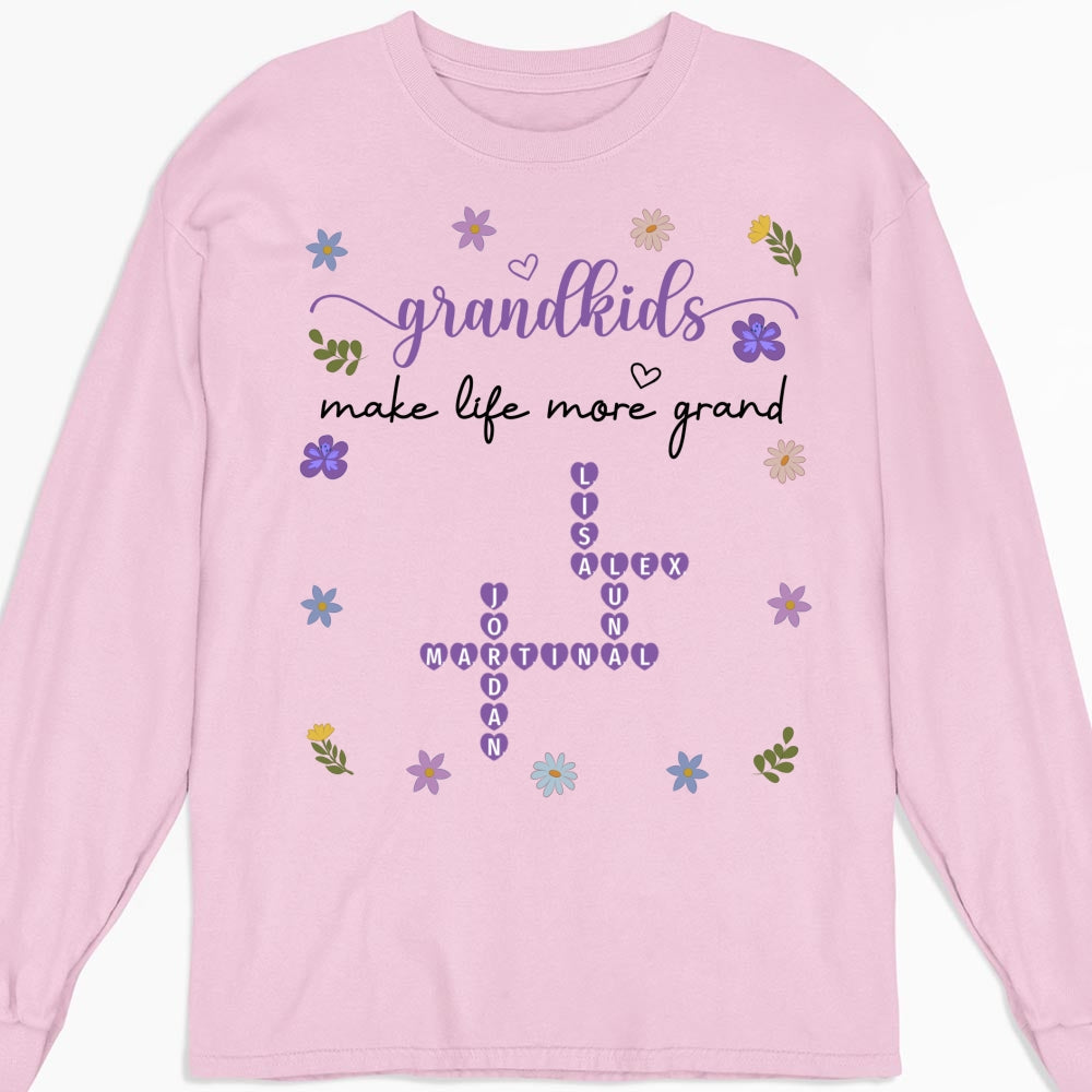 Grandkids Make Life More Grand Crossword - Personalized Custom Shirt