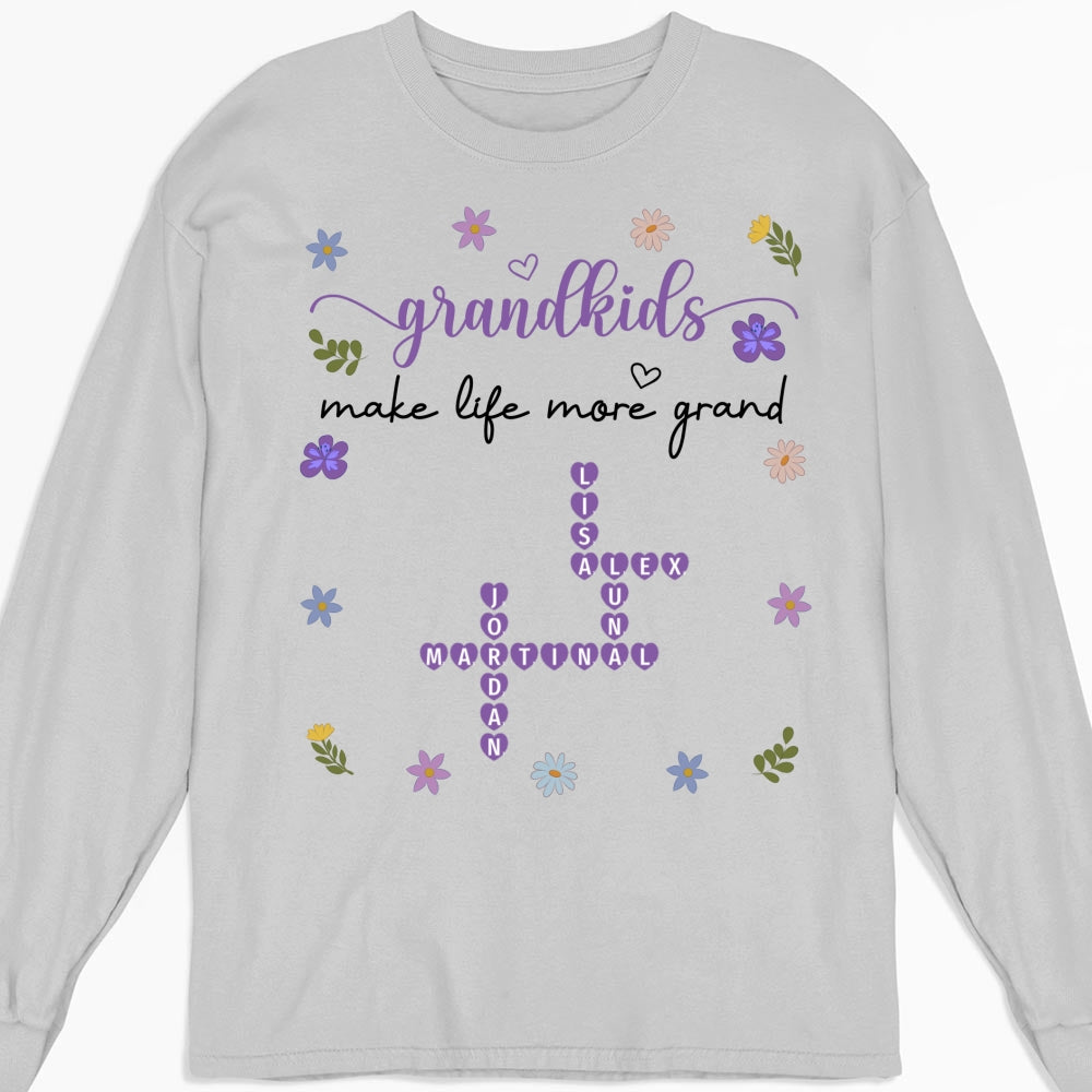 Grandkids Make Life More Grand Crossword - Personalized Custom Shirt