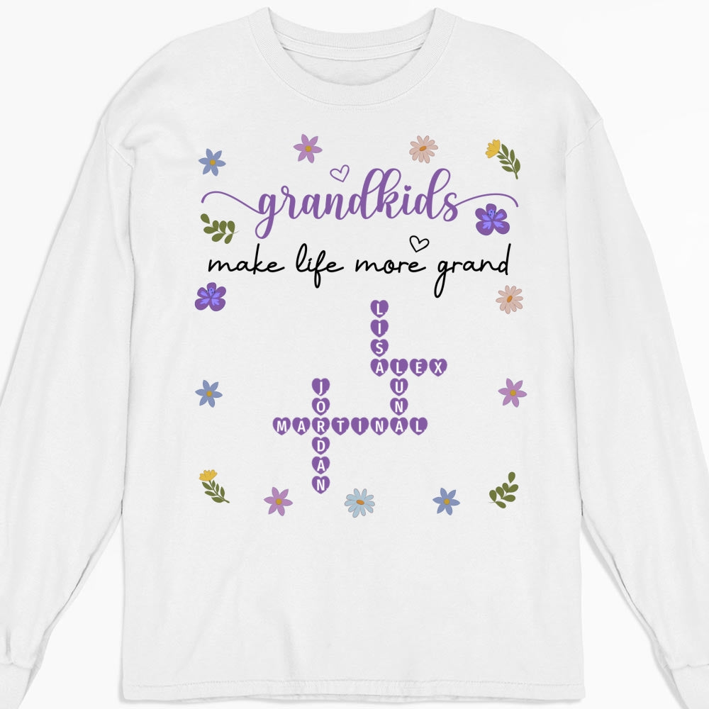 Grandkids Make Life More Grand Crossword - Personalized Custom Shirt