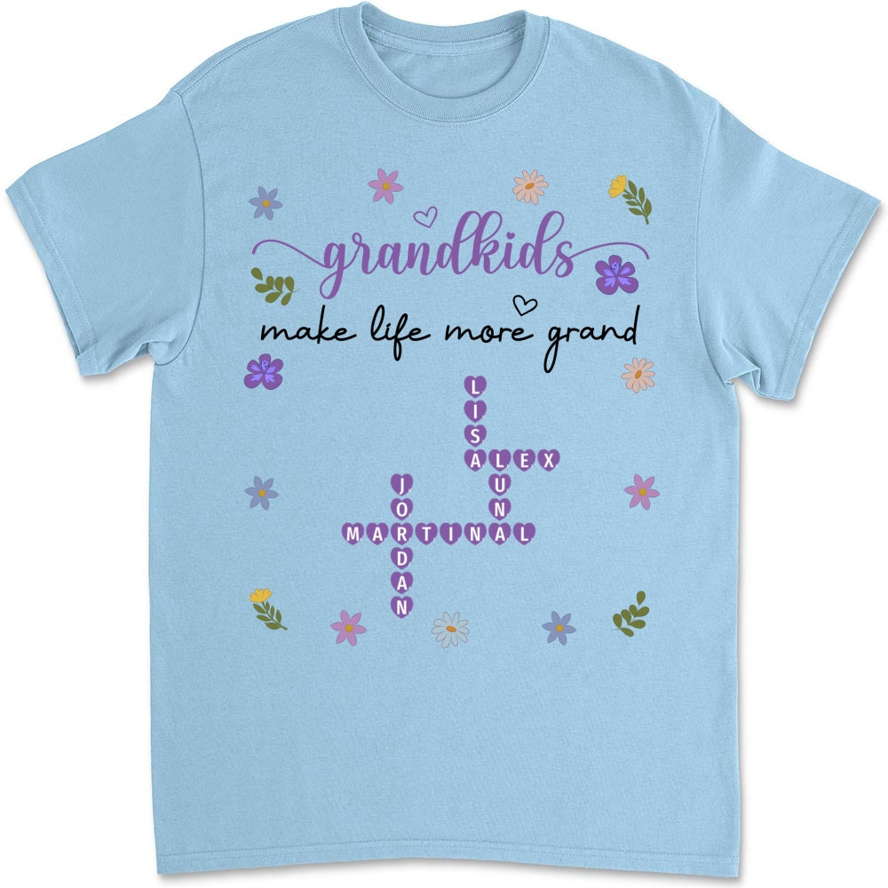 Grandkids Make Life More Grand Crossword - Personalized Custom Shirt