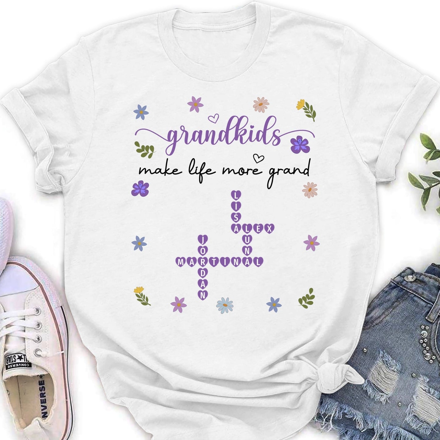 Grandkids Make Life More Grand Crossword - Personalized Custom Shirt