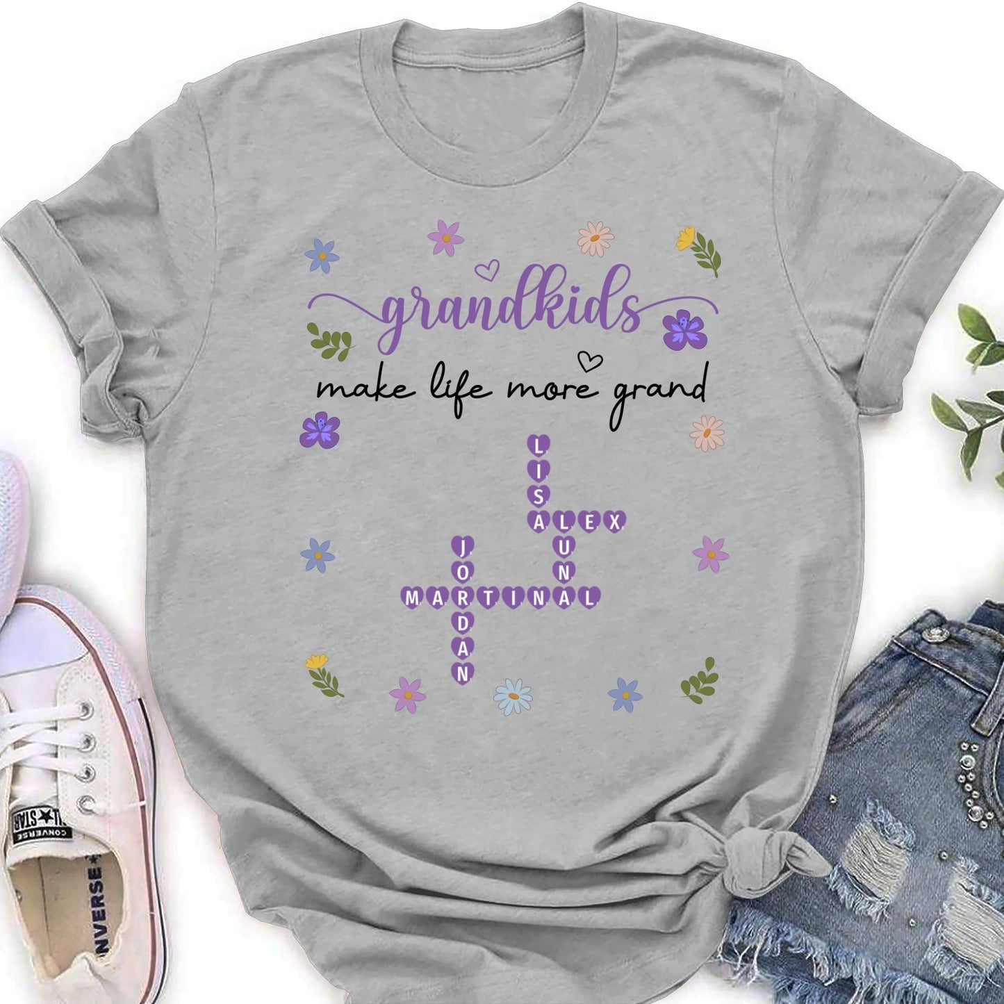 Grandkids Make Life More Grand Crossword - Personalized Custom Shirt