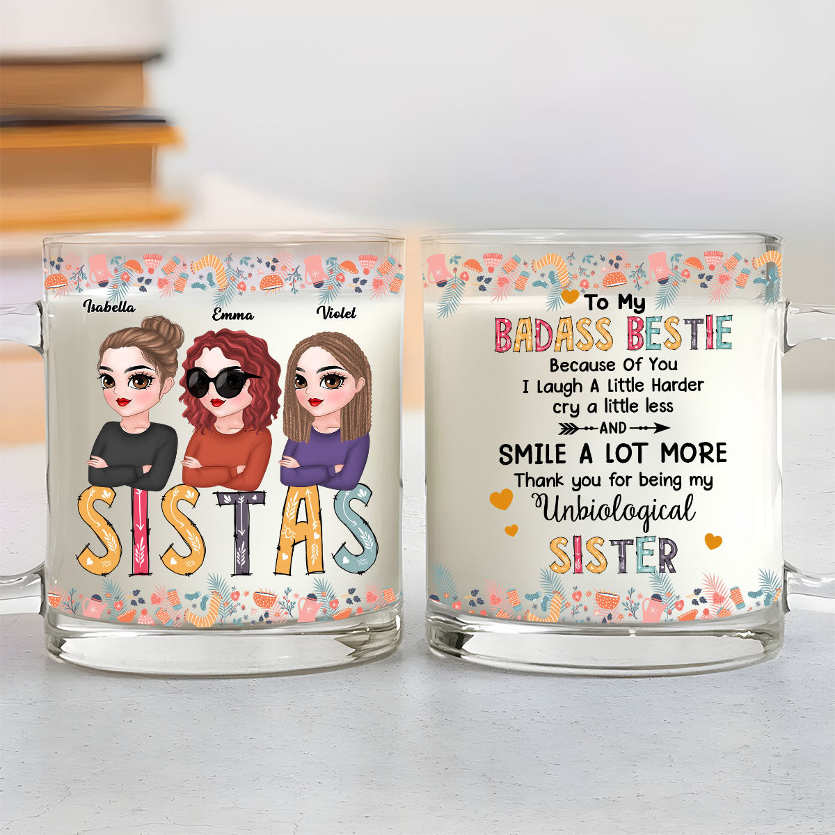 To My Badass Bestie - Personalized Custom Glass Mug