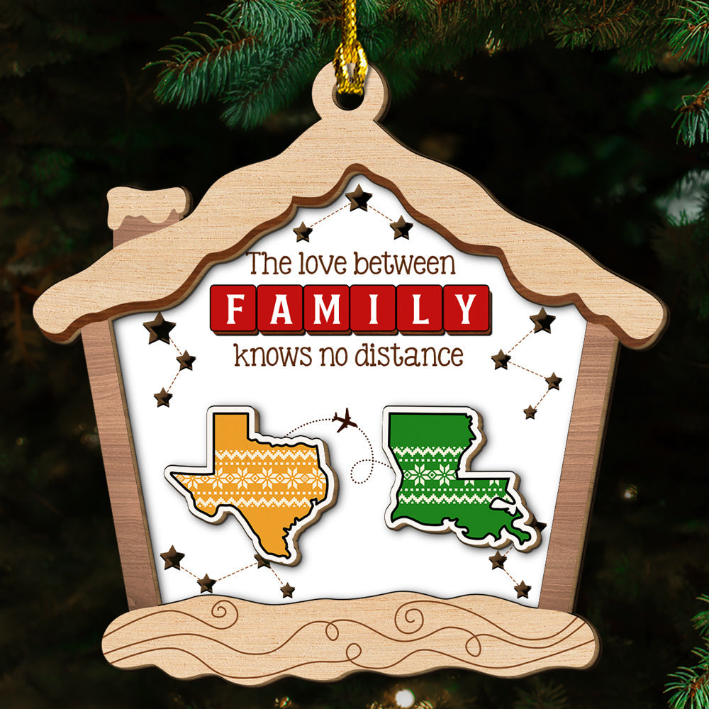 The Distance Means Nothing - Personalized Custom 2-Layered Wood Ornament