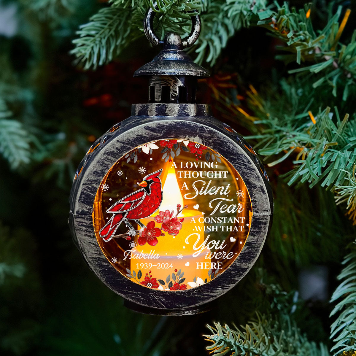 Always With You Cardinal - Personalized Custom Christmas Lantern