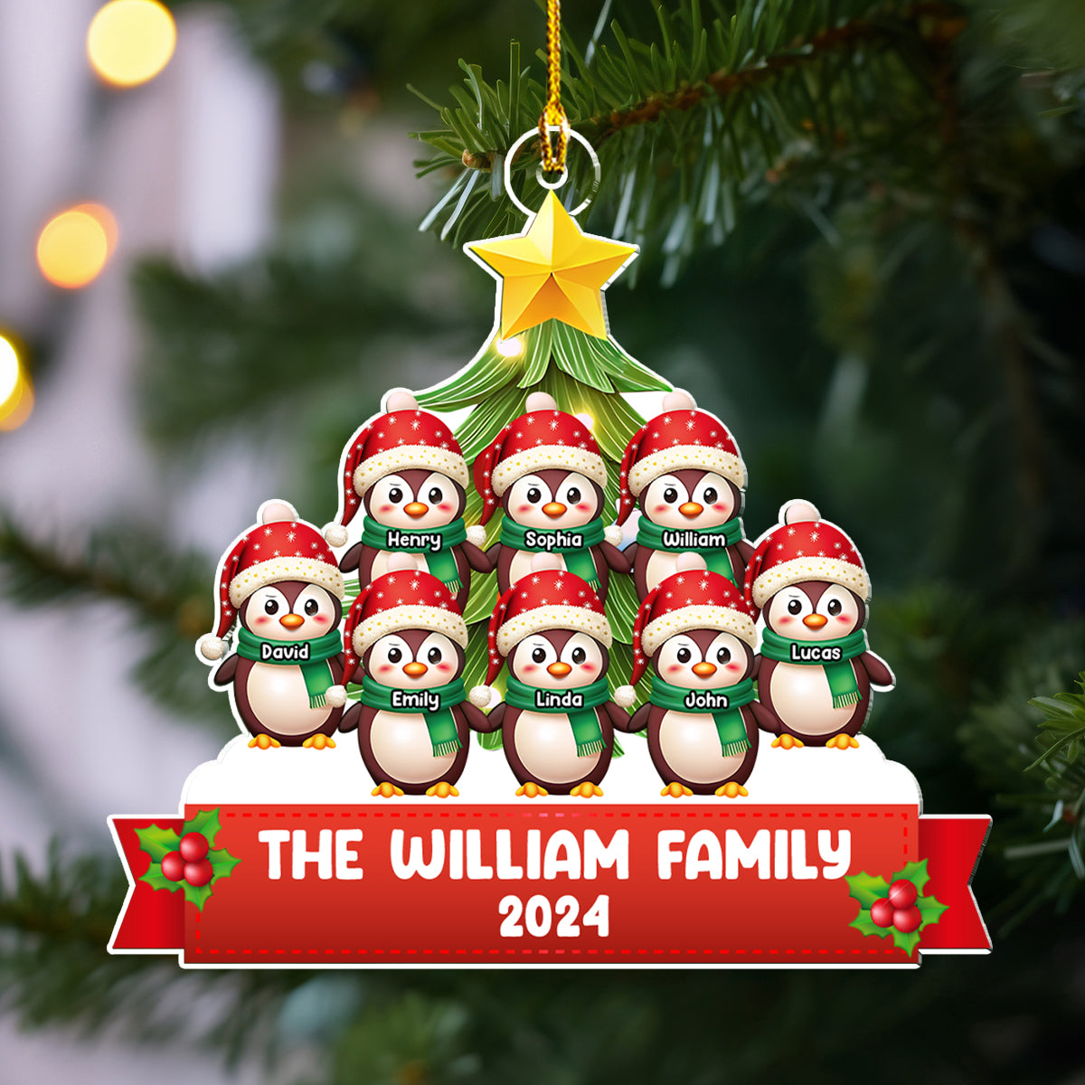 Our Family At Christmas 2024 - Personalized Custom Acrylic Ornament