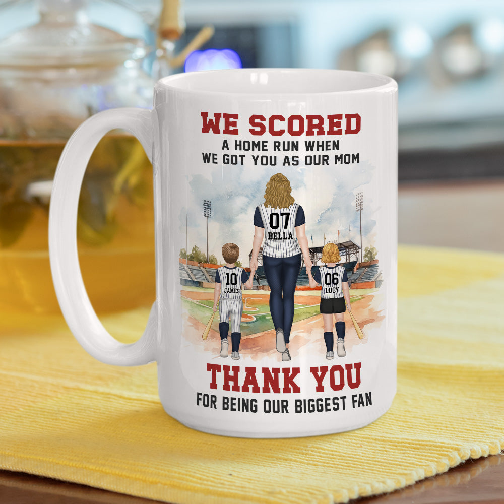 We Scored A Home Run When We Got You - Personalized Custom Coffee Mug