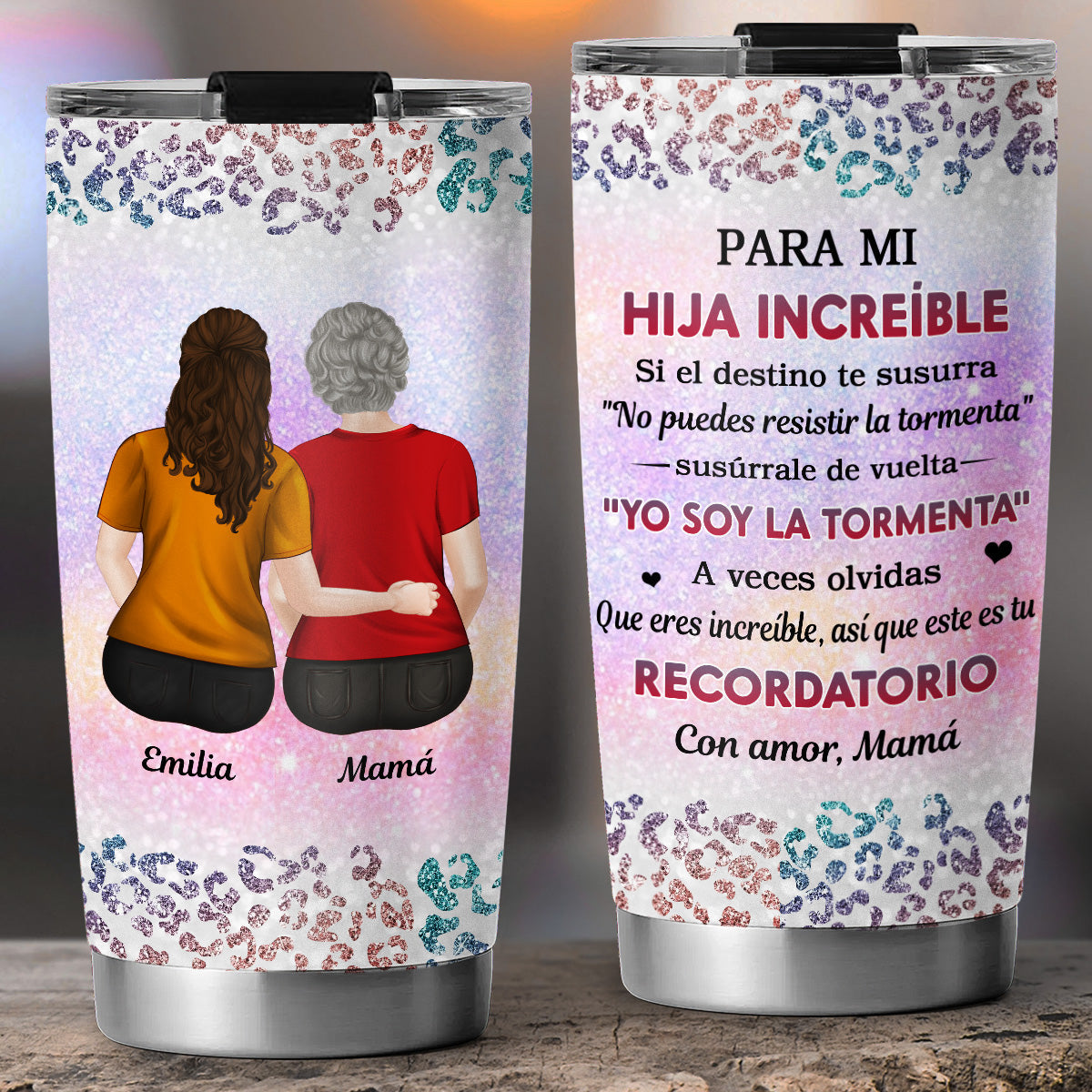 De Mamá a Hija Increíble - Vaso Personalizado