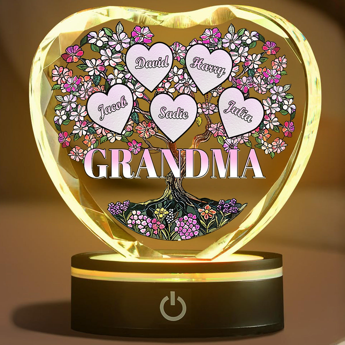 Nana Is The Best - Personalized Custom Crystal Led Light