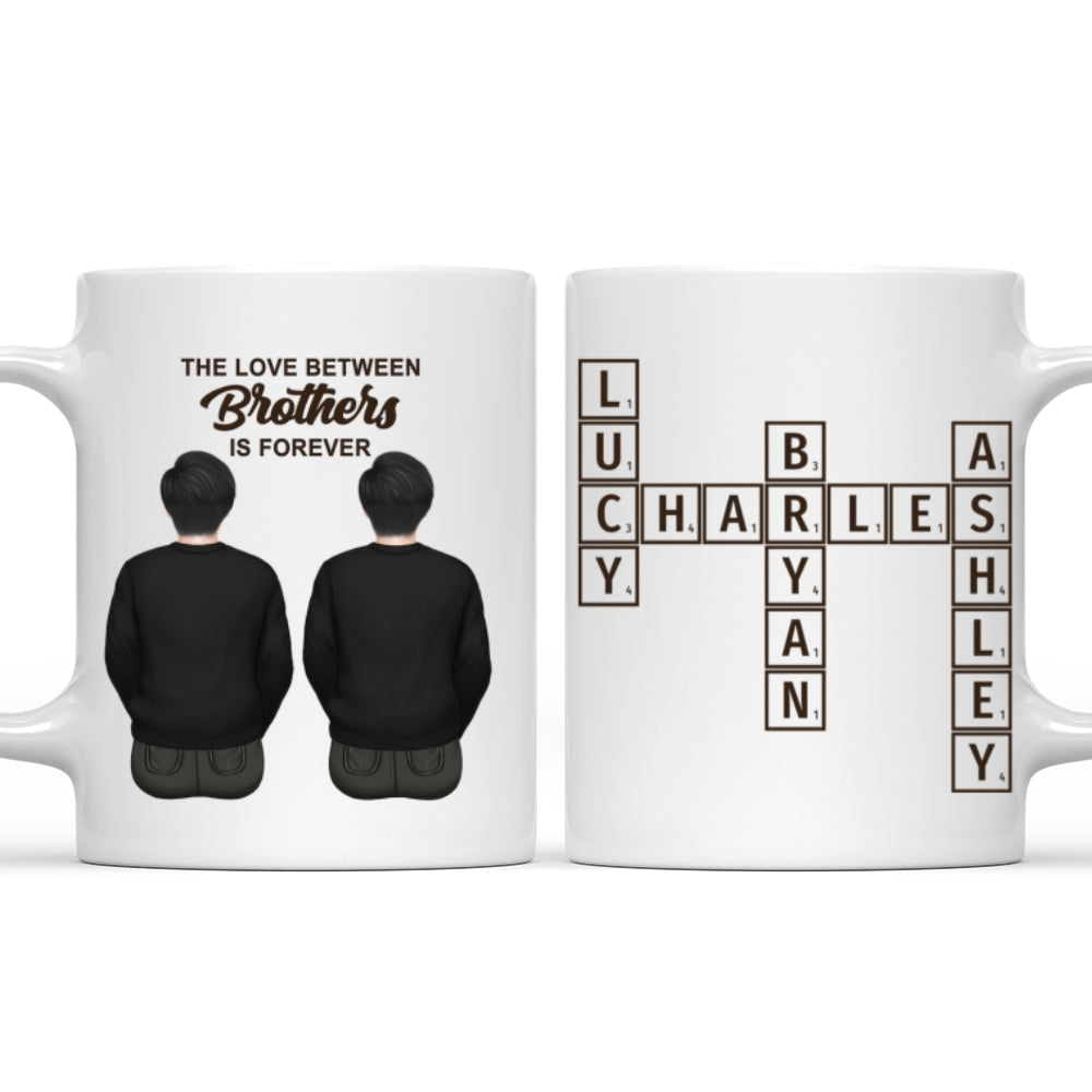 Brothers And Sisters Link Forever Crossword - Personalized Custom Coffee Mug