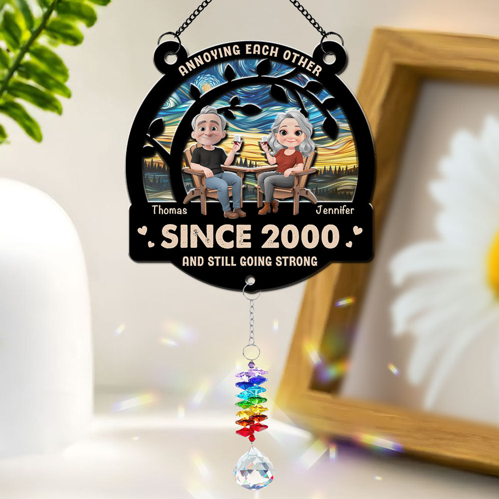 Annoying Each Other For Years - Personalized Custom Suncatcher With Crystal Rainbow Charm