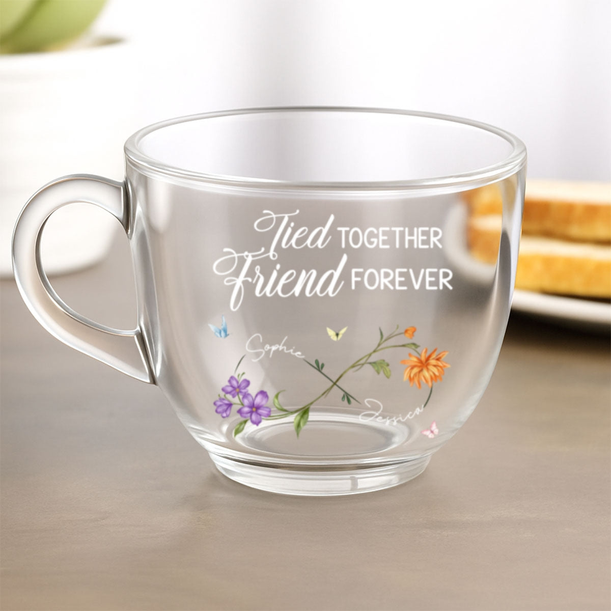 Best Friends Forever - Personalized Custom Glass Tea Cup