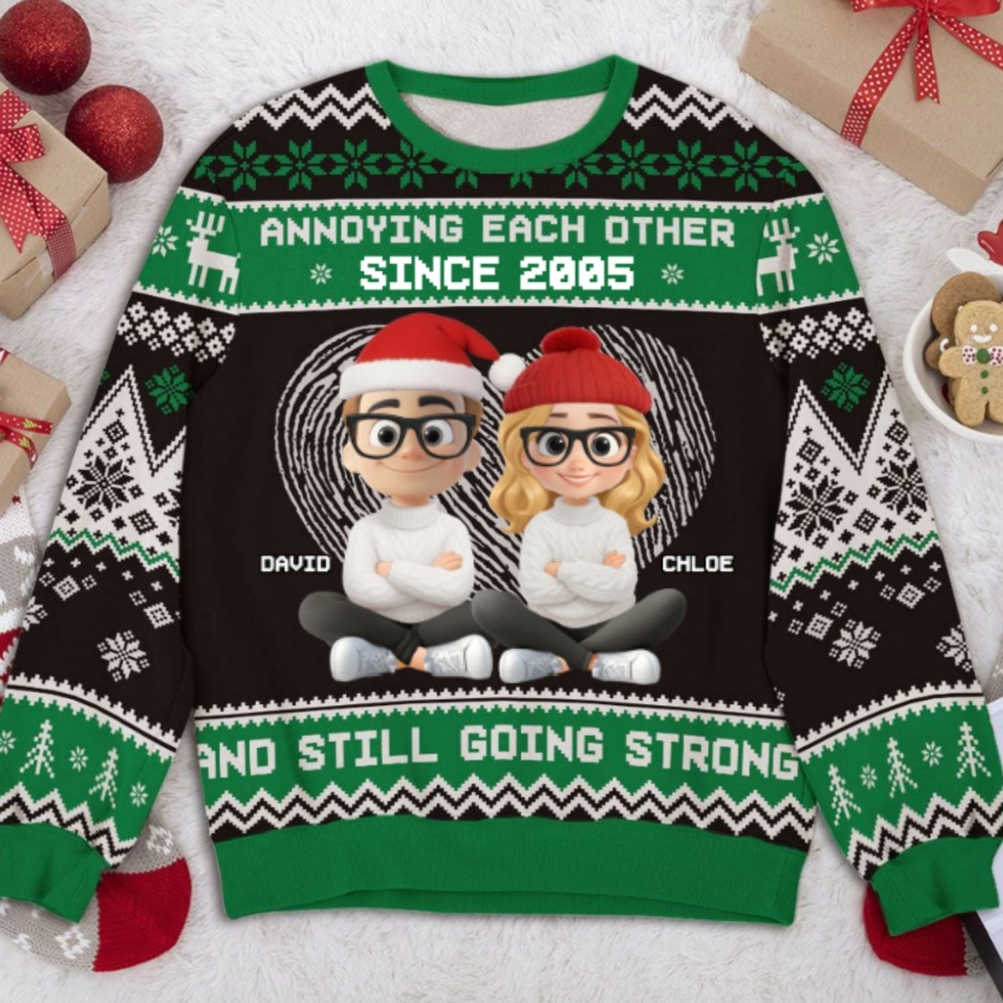 Annoying Each Other Cartoonized - Personalized Custom All-Over-Print Sweatshirt