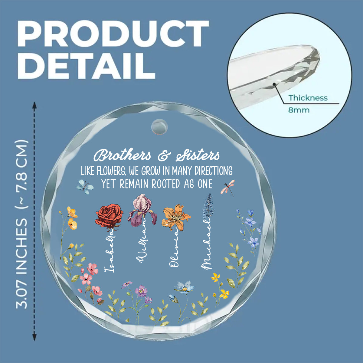 Different Paths One Strong Root - Personalized Custom Glass Ornament