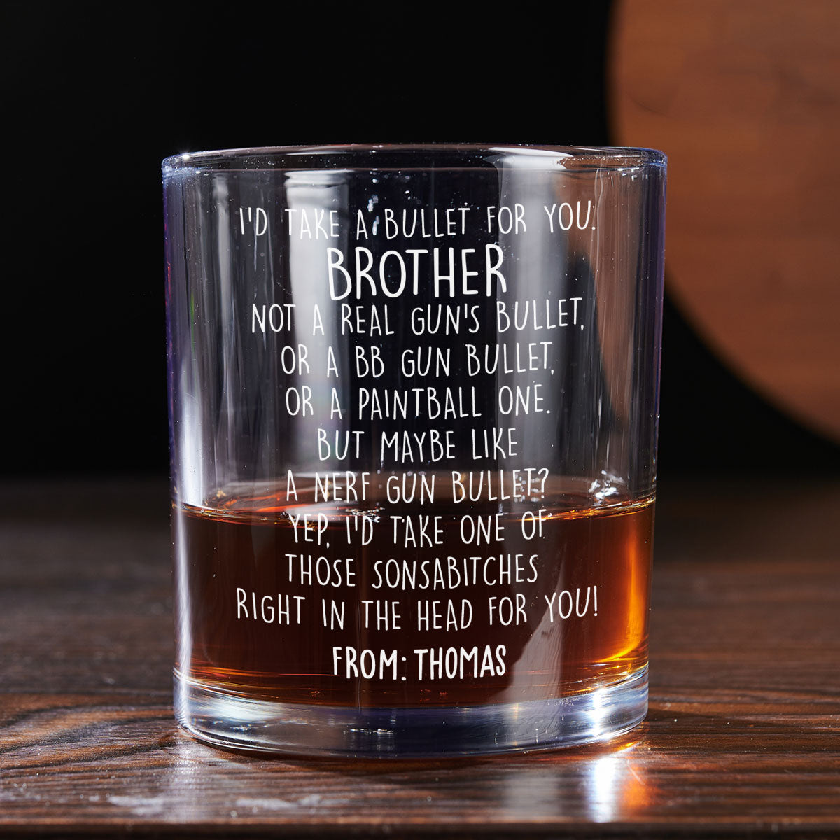 Right In The Head For You - Personalized Custom Whiskey Glass