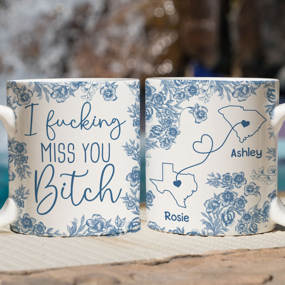 I Miss You Bestie Blue - Personalized Custom 3D Inflated Effect Mug