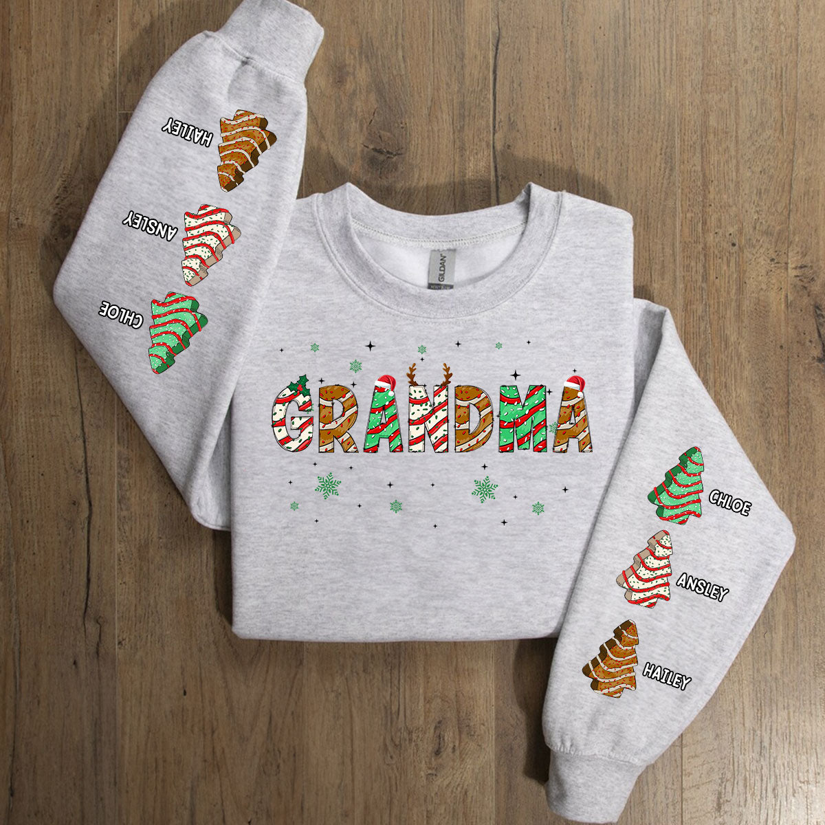 Grandma Christmas Tree Cake - Personalized Custom Sweatshirt