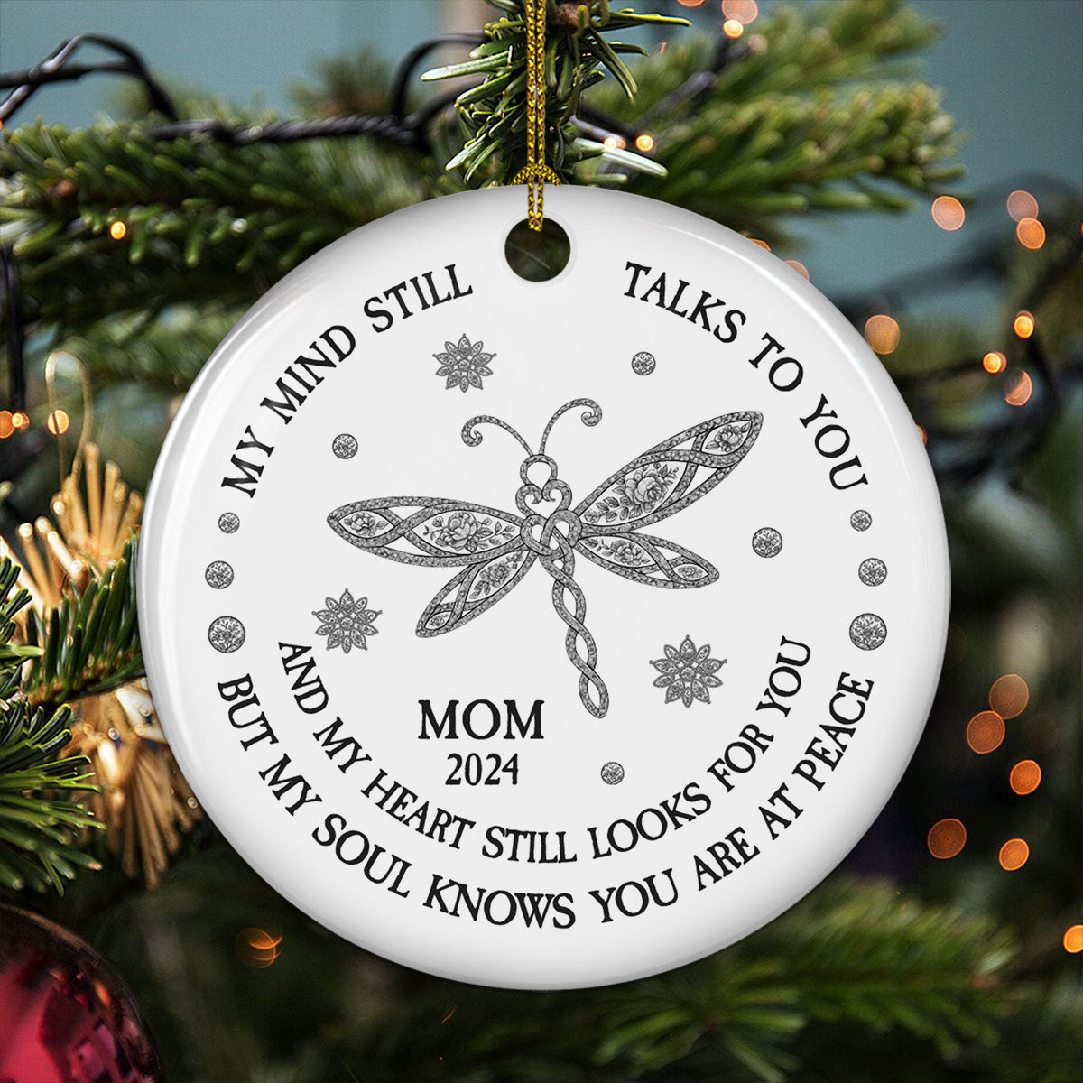But My Soul Knows You Are At Peace Toile De Jouy - Personalized Custom Ceramic Ornament